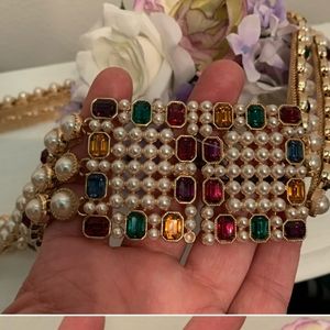 Zara Gold Pearl and Jewel Belt **Incredible**